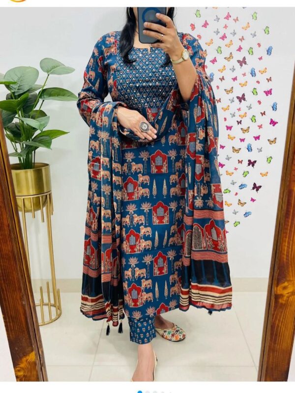 Embroidery side baju, cotton kurta, dupatta set
