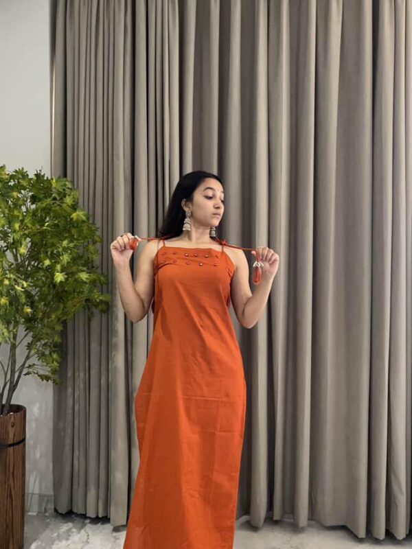 Block print cotton kurta, with mirror work, stylish latkan