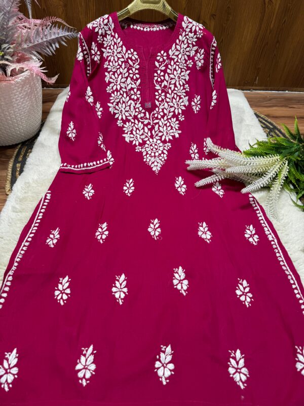 Lucknowi Chikankari Cotton, Big Size Kurti, Traditional Embroidery, Loose Fit