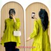 Block print cotton kurta, M to 10XL sizes, vibrant yellow design