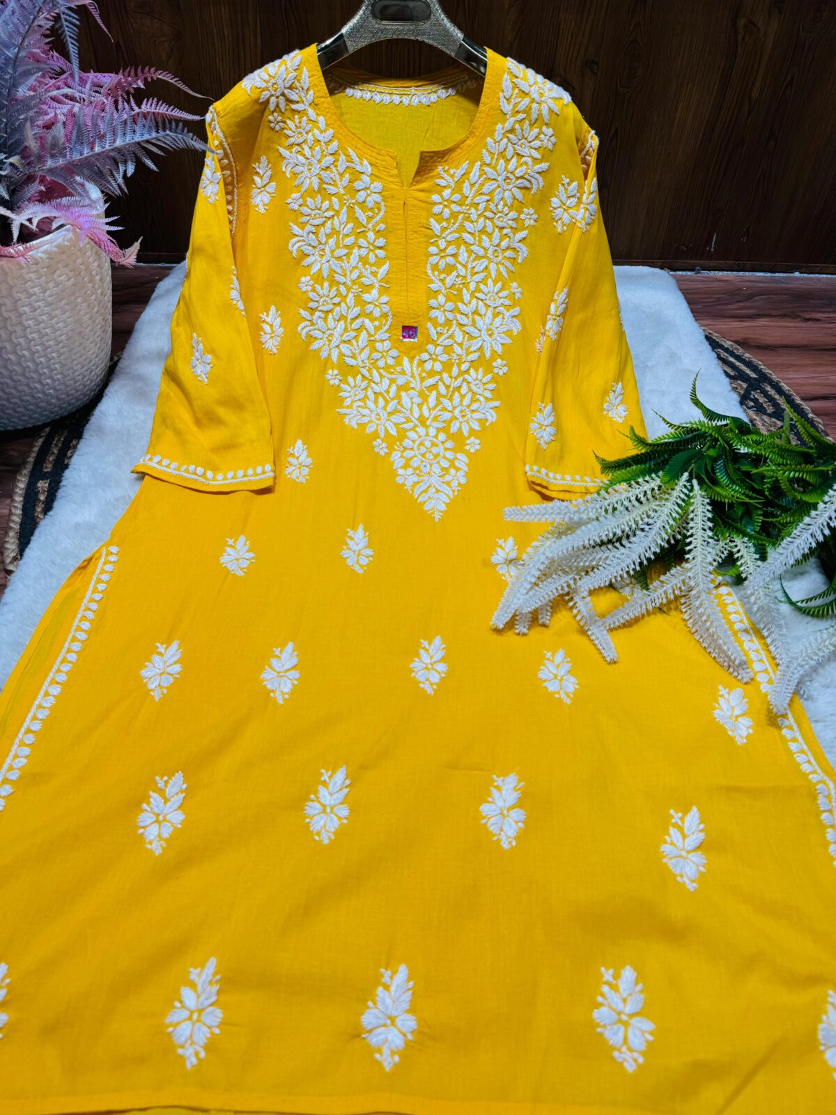 Lucknowi Chikankari Cotton, Big Size Kurti, Traditional Embroidery, Loose Fit