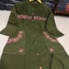 Embroidery Kurti with 2-Side Pocket Pant, Cotton, Office Wear, Trendy, Comfortable
