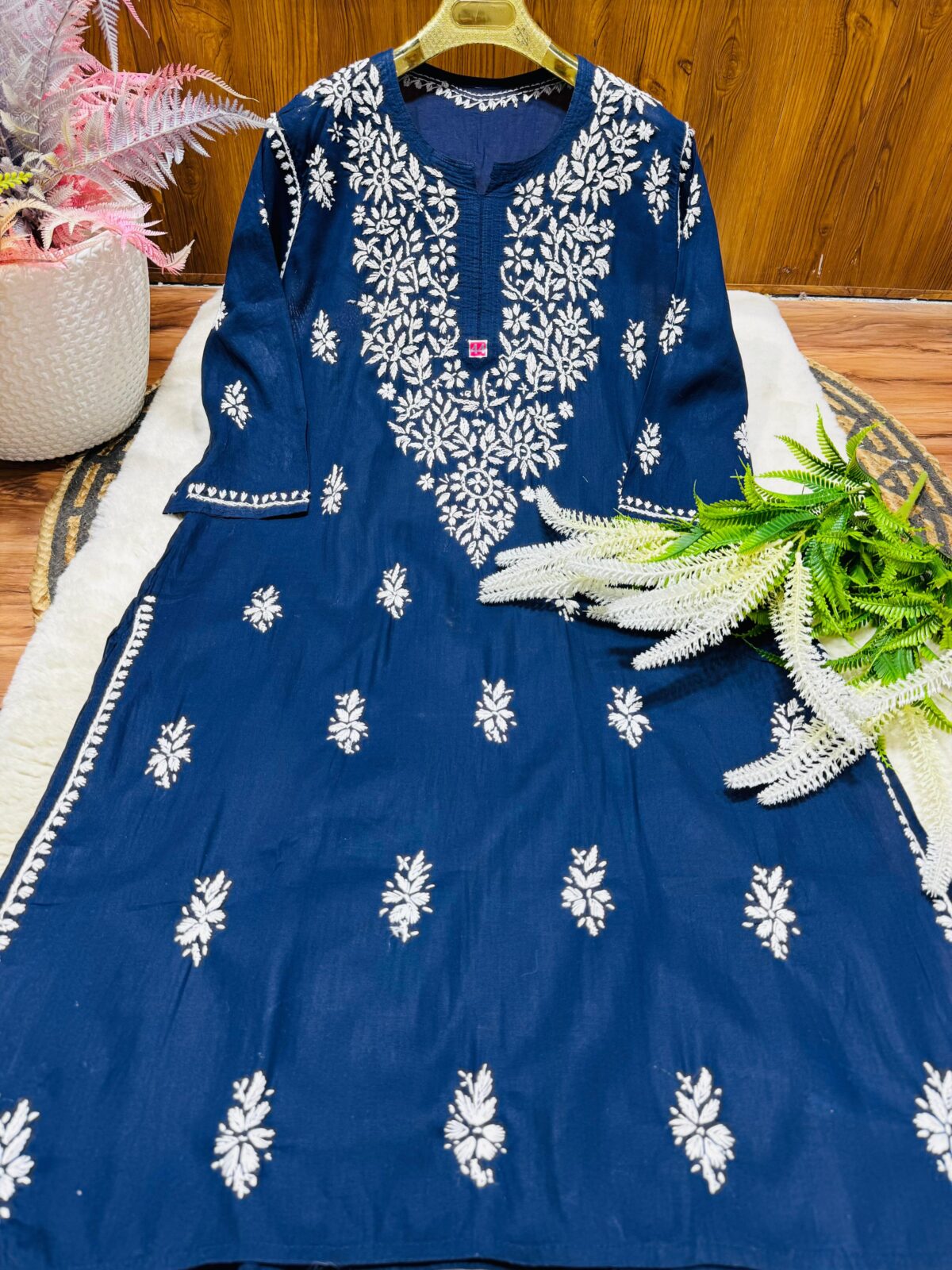 Lucknowi Chikankari Cotton, Big Size Kurti, Traditional Embroidery, Loose Fit