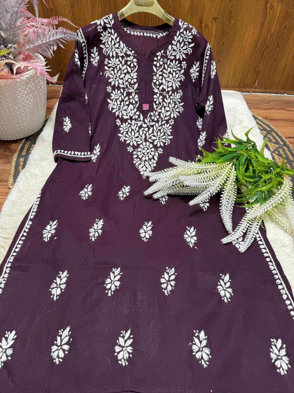 Lucknowi Chikankari Cotton, Big Size Kurti, Traditional Embroidery, Loose Fit