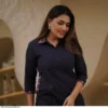 Cotton 60-60 A Line Kurti, Pant Set, Hand Machine Embroidery, Fully Stitched