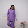 Embroidery detailed Cotton Co-ord Set, stylish kurta and pant, side pocket design, trendy wardrobe essential