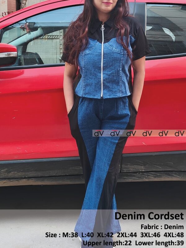 Denim Cordset, durable fabric, stylish design, versatile wear