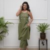 3-colour Cotton Slub Cord Set, Gorgeous Ladies Kurti and Plazo, Heavy Aari Mirror Work, Stylish Latkan