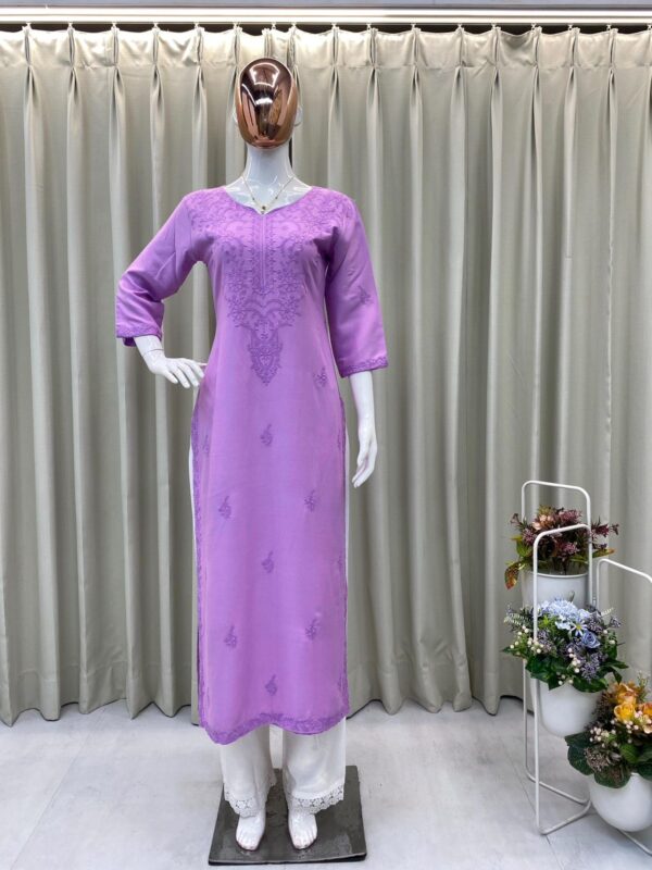 Embroidered Designer Top, Plazzo Set, Rayon Fabric, Elegant Lace Work