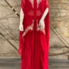 Pure Chinon Crop Top, Designer Indo Western Party Wear, Crepe Kaftaan Pattern