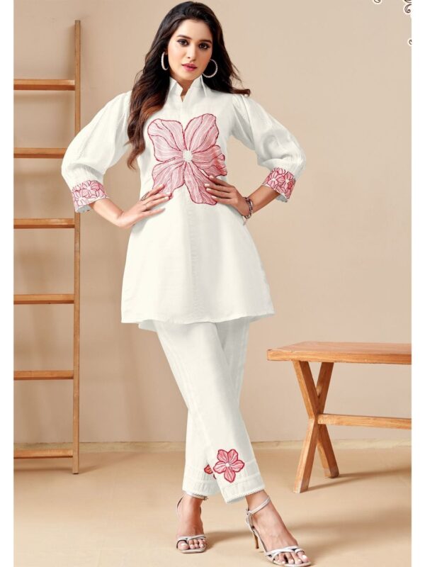 2-piece Red, Pink Khadi Cotton Co-ord Set, Stylish Wear, Designer Sleeves, Attached Inner