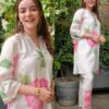 Floral, Lace Work, Kurta Pant Set, Maslin Digital Print
