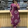 Discharge print embroidered kurta, summer colors, heavy embroidery, cotton taj gurp