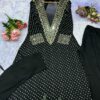 Funky Baggy Style, Georgette Anarkali Kurti, Crape Fabric Pant, Padded Bustier, Mirror Lace Work