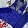 Funky Baggy Style, Georgette Anarkali Kurti, Crape Fabric Pant, Padded Bustier, Mirror Lace Work