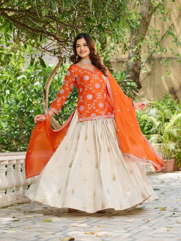 Heavy Embroidery Lehenga Choli, Pure Tissue Silk Lehenga, Pure Chinon Dupatta, Festive Wear