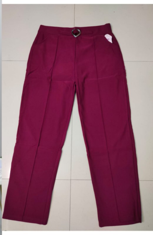 Straight pants, plus size, with pockets, thick stretchable fabric