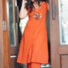 Embroidered Cotton Kurta, Plazo Set, Mega Sleeves, Premium Heavy Slub Cotton, 6 Colors