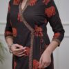 Elephant print, Cotton kurta set, A-line design, 3/4 sleeves, Dupatta, Pant