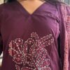2-piece Cotton set, Aline Aplik work, one side pocket, Mal Bagru print dupatta
