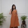 3-colour Cotton Slub Cord Set, Gorgeous Ladies Kurti and Plazo, Heavy Aari Mirror Work, Stylish Latkan