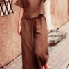 2-piece Cotton Slub Coord Set, Summer Wear, Premium Top and Plazo, Side Pocket