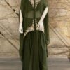 Pure Chinon Crop Top, Designer Indo Western Party Wear, Crepe Kaftaan Pattern