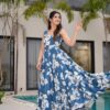 Floral Rayon Cotton dress, vibrant summer design, perfect for vacations, holiday wardrobe