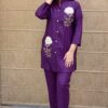 HRK Gorgeous top, matching pant set, premium pure maslin fabric, hand work