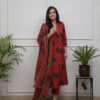 Elephant print, Cotton kurta set, A-line design, 3/4 sleeves, Dupatta, Pant