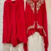 Pure Chinon Crop Top, Designer Indo Western Party Wear, Crepe Kaftaan Pattern