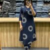 Discharge print embroidered kurta, summer colors, heavy embroidery, cotton taj gurp