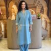 Heavy Embroidery Cotton Kurti Pant Set, Festive Wear, Office and Regular Outfit
