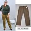 Straight pants, plus size, with pockets, thick stretchable fabric