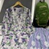 Mulmul Garara Set, Elegant Kurti, Long Sleeves, Traditional Indian Wear
