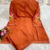 2-piece Cotton Co-ord Set, Hand Embroidery, Crochet Lace, Open Button Front, Pants with Pocket