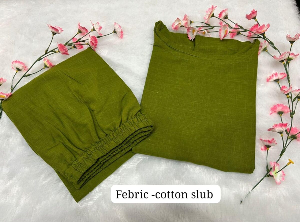 2-piece Cotton Slub Coord Set, Summer Wear, Premium Top and Plazo, Side Pocket