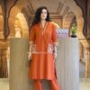 Heavy Embroidery Cotton Kurti Pant Set, Festive Wear, Office and Regular Outfit