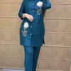 HRK Gorgeous top, matching pant set, premium pure maslin fabric, hand work