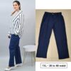 Straight pants, plus size, with pockets, thick stretchable fabric