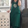 Embroidered Cotton Kurta, Plazo Set, Mega Sleeves, Premium Heavy Slub Cotton, 6 Colors