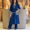 Heavy Embroidery Cotton Kurti Pant Set, Festive Wear, Office and Regular Outfit