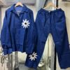 Summer Flower Cotton Coord Set, Floral Design, Comfortable Fabric, Elegant Outfit