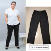 Straight pants, plus size, with pockets, thick stretchable fabric