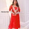Funky Baggy Style, Georgette Anarkali Kurti, Crape Fabric Pant, Padded Bustier, Mirror Lace Work