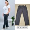 Straight pants, plus size, with pockets, thick stretchable fabric