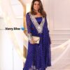 Funky Baggy Style, Georgette Anarkali Kurti, Crape Fabric Pant, Padded Bustier, Mirror Lace Work