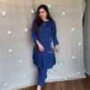 Premium Cotton Handloom Kurta, Embroidered Tunic, Lace Detailed Sleeves, Button Design