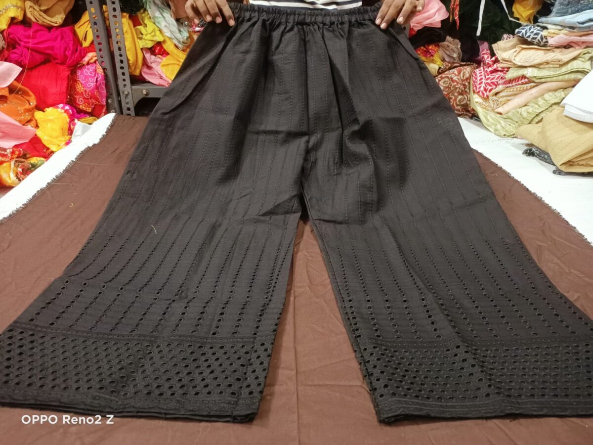 Pure Cotton, Women Regular Fit, Chiken Plazo Trousers