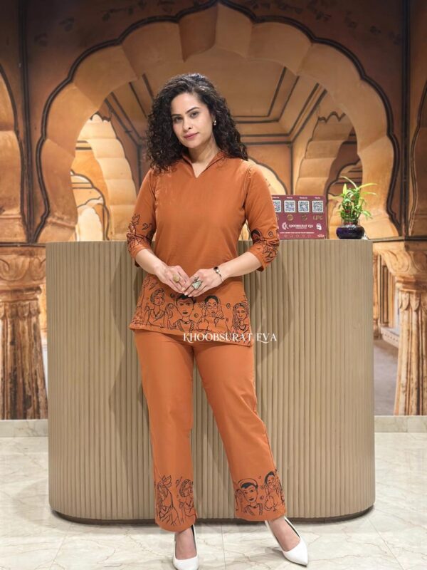Cotton Kurti and Pant Set, Printed Design, Comfortable Fabric, 3/4 Sleeves